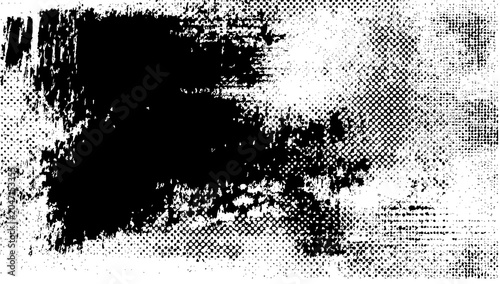 Black png set of dust overlay distress halftone texture effects place over decoration image to create a distressed effect