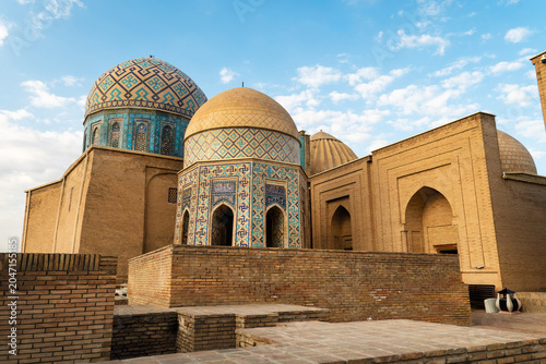 The ancient mausoleum of Shakh-I-Zinda, The Tomb of living King, during the reign of Amir Temur in Samarkand, Uzbekistan.