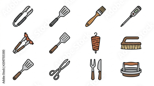 Assorted Kitchen Tools and Utensils Illustration