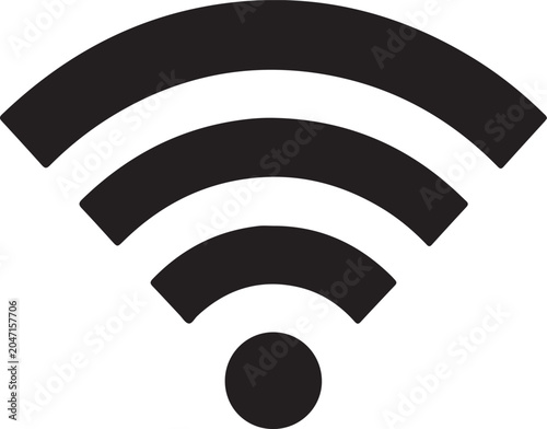 A symbol represents wireless internet connectivity with curved lines and a circle.