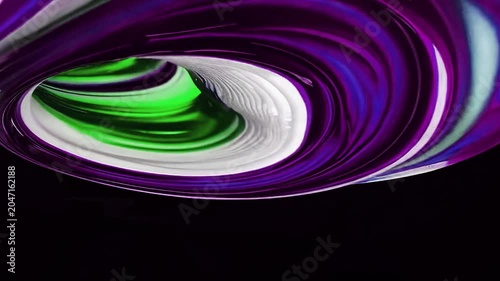 Abstract Purple Green Fluid Curve Motion