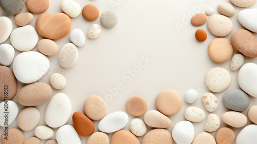 Seamless pebble pattern neutral stones smooth organic pebbles earthy tones calm minimal background soothing arrangement