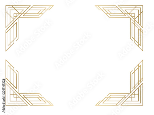 Golden Decorative Frame for Text Isolated Wooden Gold Border Design