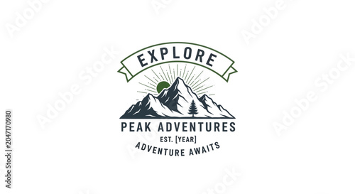 Mountain Adventure Logo Design Elements.