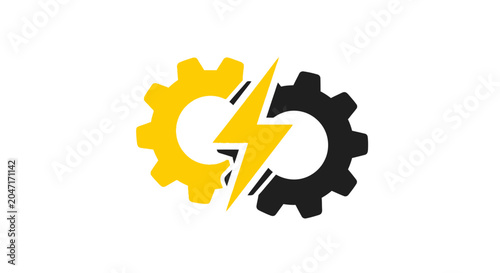 Gear Lightning Bolt Icon.