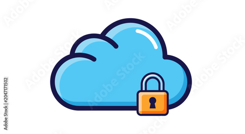 Cloud Storage Security Lock Icon.