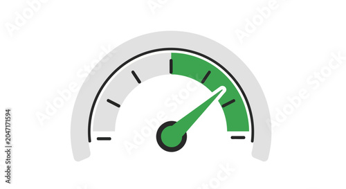 Green Speedometer Needle Gauge.