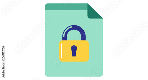 Padlock on green document icon.