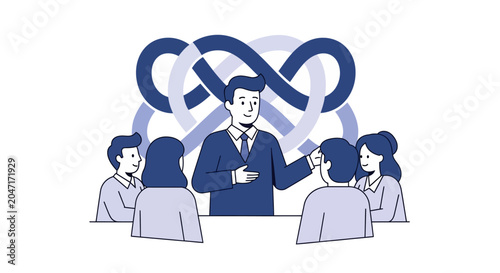 Businessman presenting to colleagues.