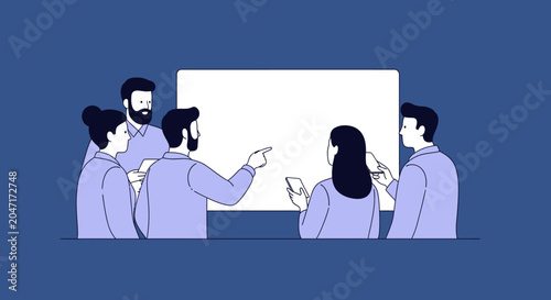 Business People Discussing Whiteboard Strategy.