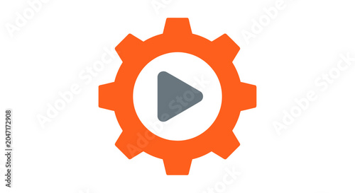 Play Button Gear Icon.