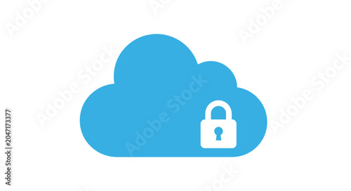 Cloud Storage Security Lock Icon.