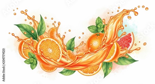 Citrus Burst: A Watercolor Symphony of Freshness