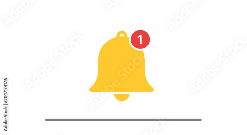 Obraz na plátně Notification bell icon with alert.