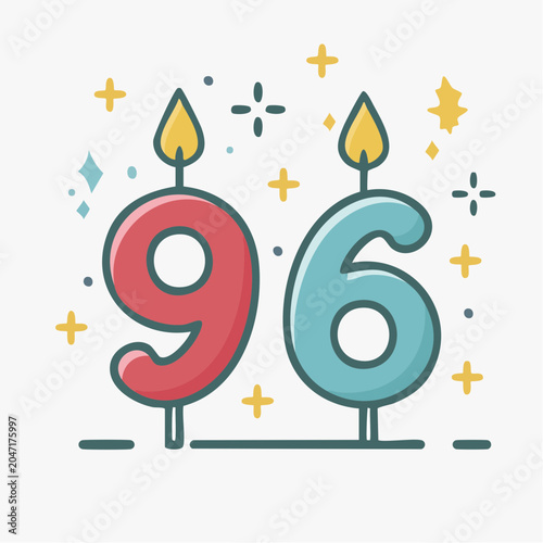 Birthday Candles Number 96