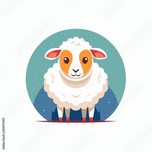 Cute Cartoon Sheep Illustration