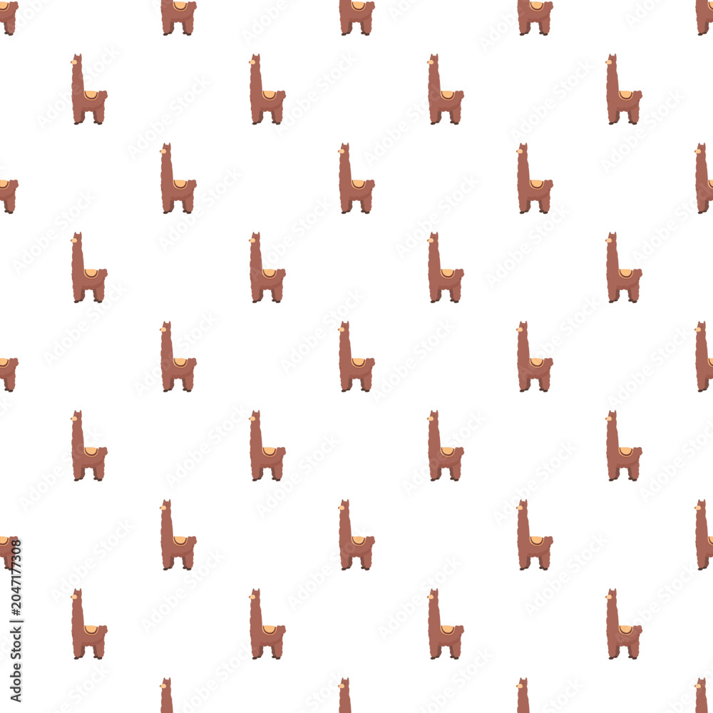 Fototapeta premium Cartoon alpaca characters creating a whimsical repeating design