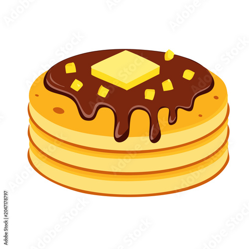 Stack of Pancakes with Butter and Syrup