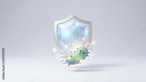 Germ removal icon dissolving mic… isolated on a clean white background