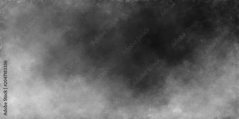 Fototapeta premium An abstract black and white background featuring dark smoke and misty clouds moving through a textured night sky