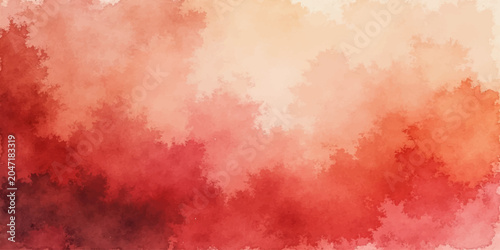 Quadro su tela Red watercolor grunge abstract background with smoky fire texture and vintage pa