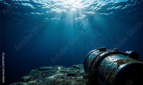 underwater scene with coral reef