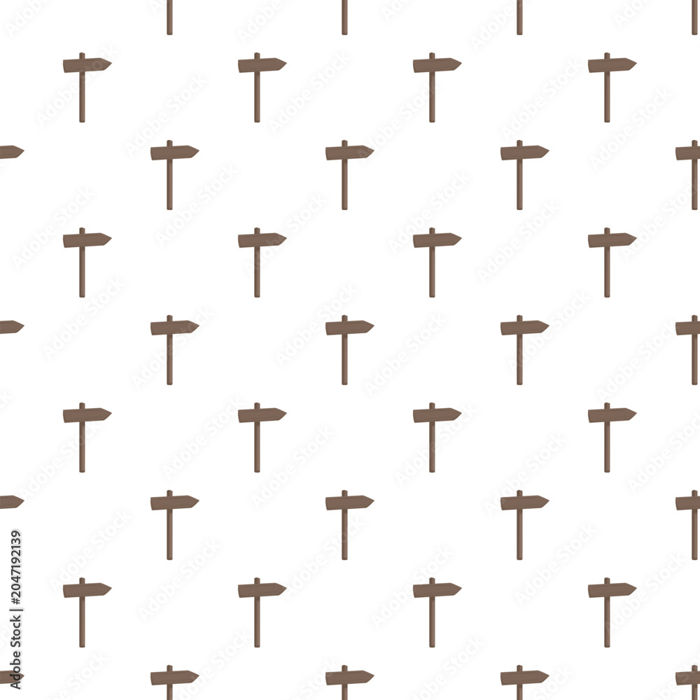 Fototapeta premium Repeating wooden arrow signs indicating direction on a white background