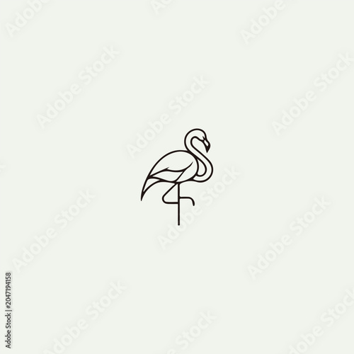 Pelican logo style icon design template vector illustration
