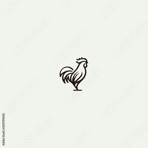 Rooster logo style icon design template vector illustration