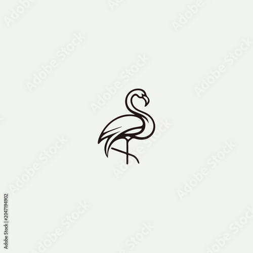 Pelican logo style icon design template vector illustration
