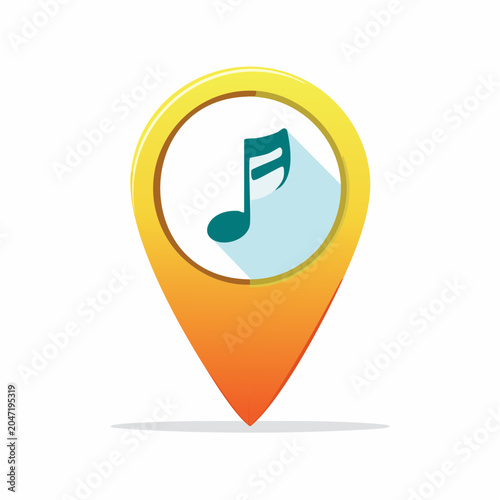 Music Note Location Pin Icon