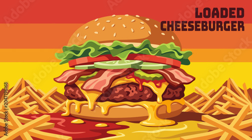 Photos oaded cheeseburger american street food cuisine traditional recipe fastfood culi