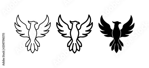 Photos Phoenix Icons, Mythical Bird Vector Graphics, Symbol of Rebirth and Resilience