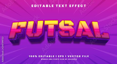Fotografie futsal vector text effect with modern style design