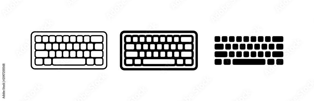 Photos Keyboard Icons Set, Computer Input Devices, Digital Technology Graphics