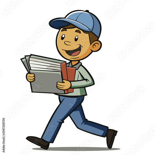 logo design vector illustration cartoon newspaper