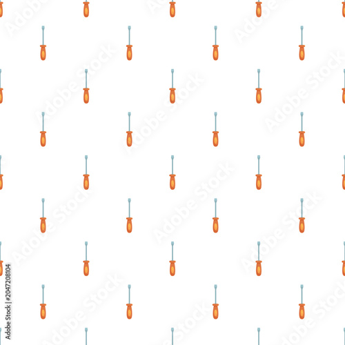Billede på lærred Screwdriver tools creating a repetitive pattern for repair and construction conc