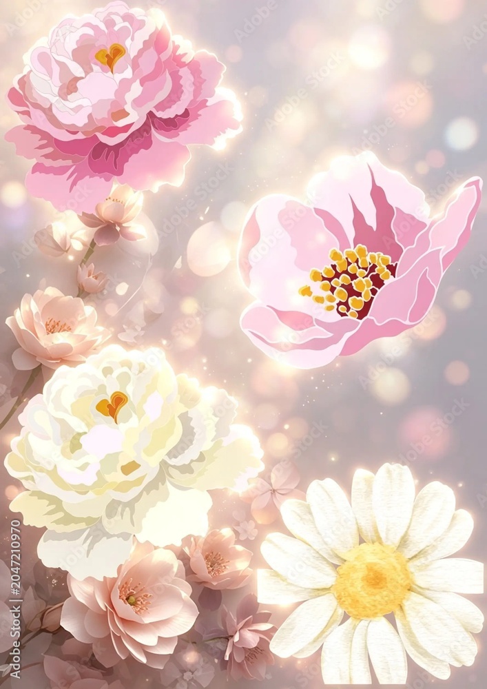 Fototapeta premium pink flowers background