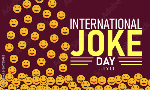 Slika na platnu International joke day social media banner with happy emoji faces laughter celeb