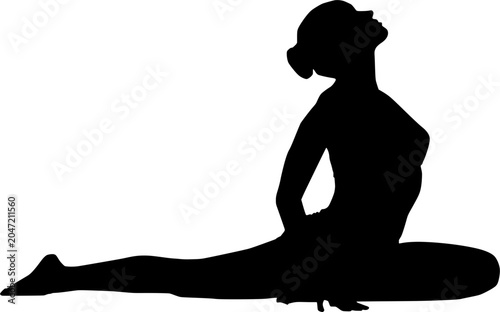 Bild auf Leinwand Silhouette of person meditating in lotus pose