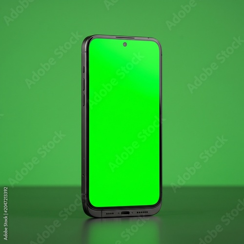 smart phone with green screen