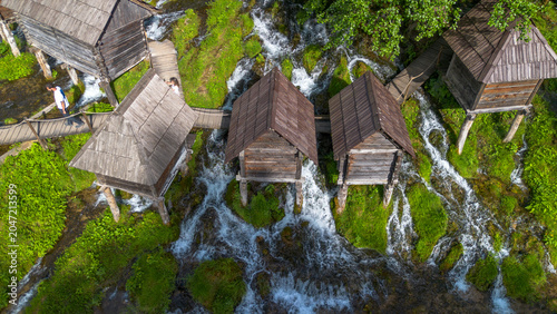 Aerial top down view of his...