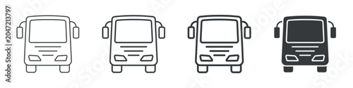 Bus Different Icon Set Simple Style Collection