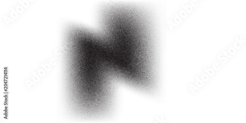 Schilderij op canvas An amorphous black splotch with a spray paint effect