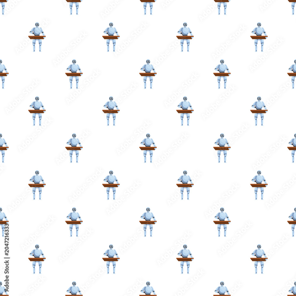 Fototapeta premium Robot speaker presenting artificial intelligence concept seamless pattern