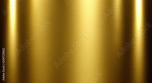Abstract brushed gold metal texture with vertical streaks of light