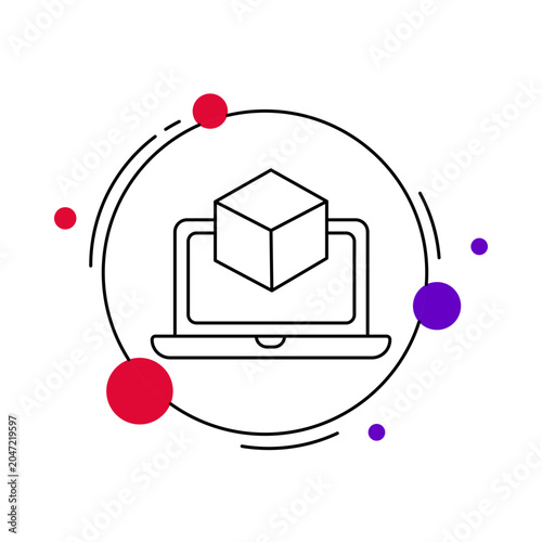 Virtual Machine Technology, Cloud Virtual Server Concept, Server Virtualization System, Isolated Computing Environment, Scalable Virtual Infrastructure Design, icon, vector