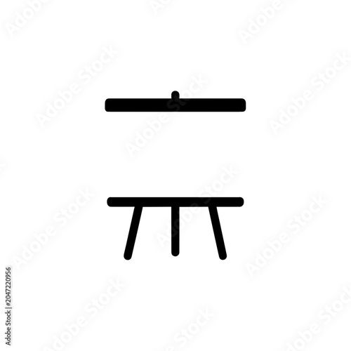 Whiteboard Presentation Screen Vector Icon, Isolated Transparent Background for Business Training and Meeting Visuals