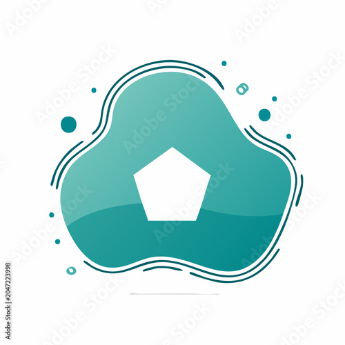 Abstract Geometric Shape with Fluid Blob Background