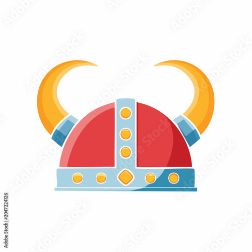 Cartoon Viking Helmet with Horns